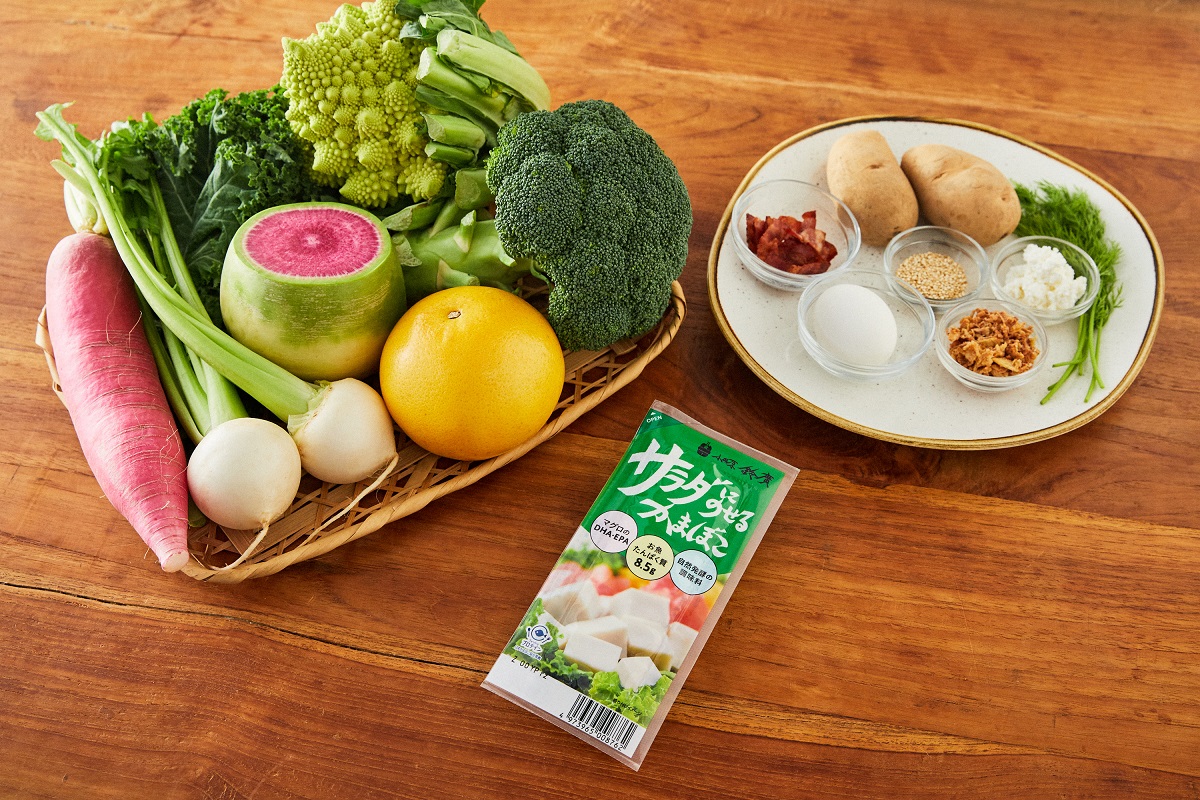 かまぼこサラダ材料